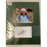 A MOUNTED PHOTOGRAPH OF GOLFER TOMMY FLEETWOOD COMPLETE WITH CERTIFICATE OF AUTHENTICITY