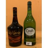 A 100ML BOTTLE OF CROFT ORIGINAL SHERRY AND A 100ML BOTTLE OF TIA MARIA
