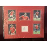 FIVE PHOTOGRAPHS OF MARCUS RASHFORD WITH HIS AUTOGRAPH IN A MOUNT COMPLETE WITH CERTIFICATE OF