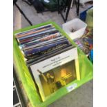 A BOX CONTAINING VARIOUS RECORDS