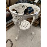 AN ORNATE CAST IRON PUB TABLE BASE