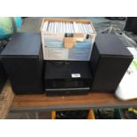 A SONY MICRO HI-FI COMPONENT SYSTEM WITH TWO SPEAKERS, BELIEVED IN WORKING ORDER NO WARRANTY AND A
