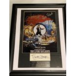 A FRAMED PROMOTIONAL POSTER WITH CAST SIGNATURES OF 'THE LIVING DAYLIGHTS' STARRING TIMOTHY
