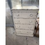 A VICTORIAN PINE CHEST OF FOUR GRADUATED DRAWERS, 31.5" WIDE