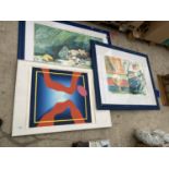 THREE LARGE FRAMED PRINTS