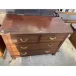 AN EDWARDIAN CHEST OF DRAWERS, 42" WIDE