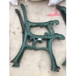 A PAIR OF CAST IRON BENCH ENDS