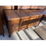 AN EARLY 20TH CENTURY OAK SIDEBOARD, 54" WIDE