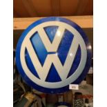 A VW METAL MAN CAVE PLAQUE