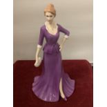 A LEONARDO COLLECTION ELEGANT LADY FIGURINE WITH CLEAR STONE NECKLACE BY ANNIE ROWE