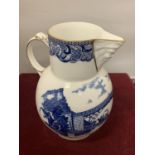 A COALPORT BLUE AND WHITE JUG