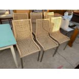 SIX RATTAN DINING CHAIRS