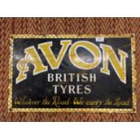 AN ENAMEL AVON TYRES ADVERTISING SIGN