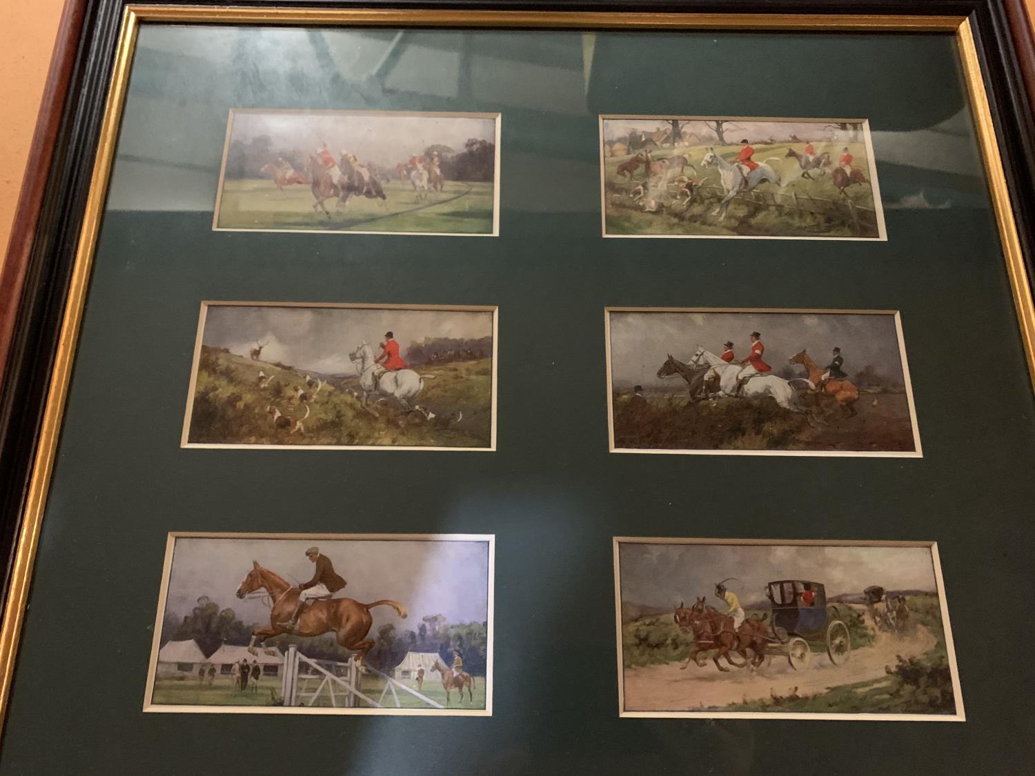 A FRAMED COLLECTION OF HORSE AND HOUNDS CARDS - Image 5 of 6