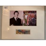 TWO PICTURES OF SIR ALEX FERGUSON WITH HIS AUTOGRAPH IN A MOUNT COMPLETE WITH CERTIFICATE OF