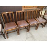 A SET OF FOUR MID 20TH CENTURY DINING CHAIRS