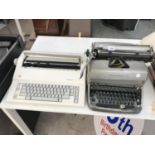 A VINTAGE REMINGTON TYPEWRITER WITH FURTHER GABRIELE 7007L ELECTRIC TYPEWRITER