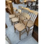 SIX PINE DINING CHAIRS