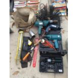 VARIOUS BLACK AND DECKER ELECTRIC DRILLS, ELECTRIC SCREW DRIVER AND FURTHER TOOLS