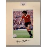 A PICTURE OF ARTHUR ALBISTON MANCHESTER UNITED WITH AUTOGRAPHED MOUNT COMPLETE WITH CERTIFICATE OF