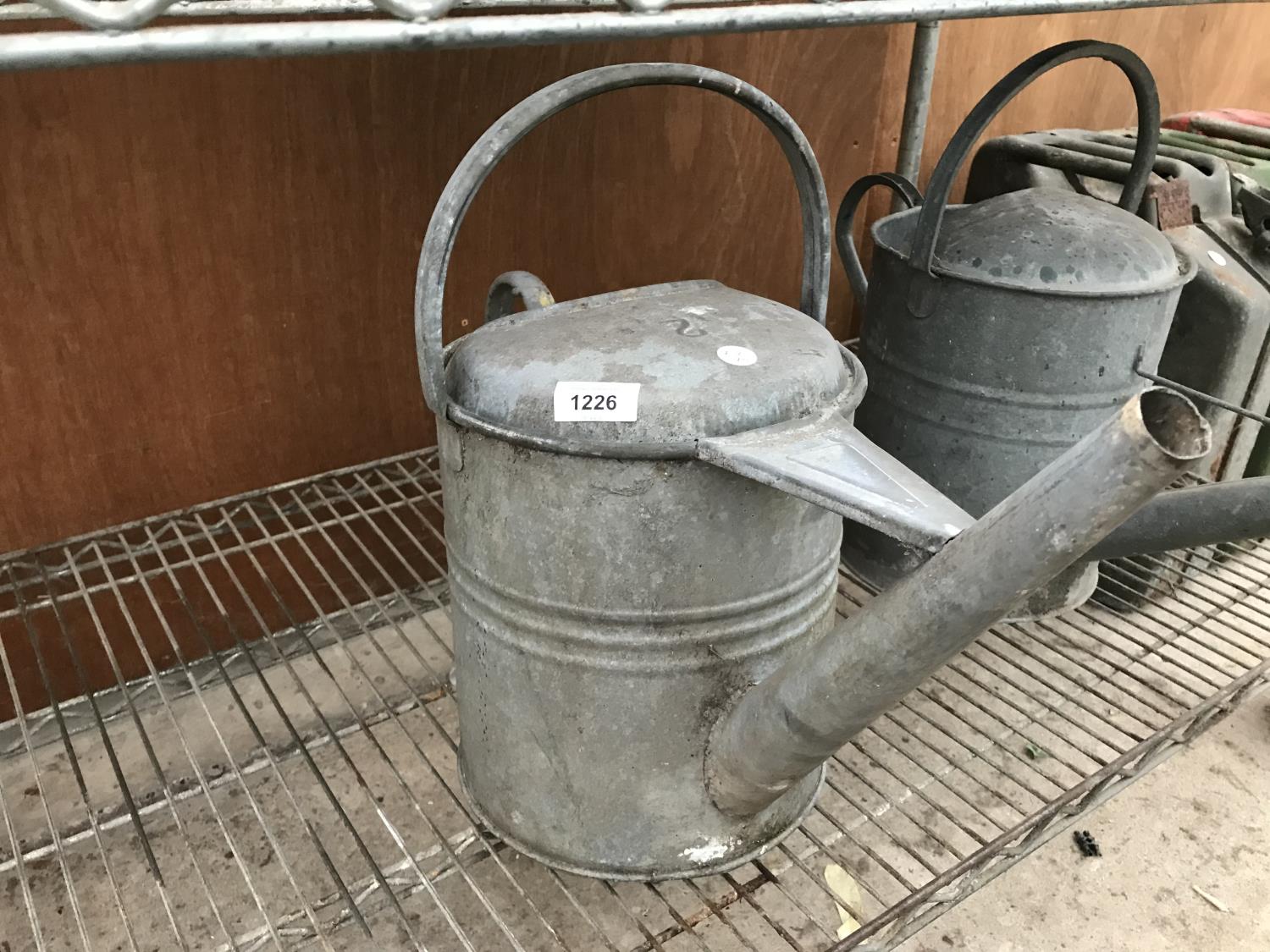 TWO VINTAGE GALVANISED WATERING CANS - Image 5 of 5