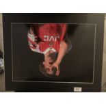A SIGNED PHOTOGRAPH OF PAUL MERSON ARSENAL STAR IN A MOUNT COMPLETE WITH A CERTIFICATE OF