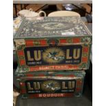 A PAIR OF VINTAGE 'LEFEVRE-UTILE' BISCUIT TINS