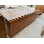 A RETRO LONG LOW TEAK DRESSER BASE