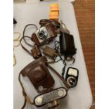 TWO VINTAGE CAMERAS, TO INCLUDE A ZEISS IKON WITH CASE, AND A 'WESTERN MASTER II' UNIVERSAL EXPOSURE