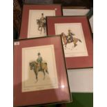 THREE FRAMED AND SIGNED HORSE PRINTS