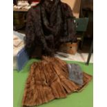 A LADIES FUR WAIST COAT, LADIES FUR CAPE AND A FUR COLLAR