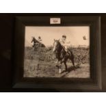 A FRAMED SIGNED PICTURE OF BOB CHAMPION ON ALDANITI WINNER OF THE GRAND NATIONAL 1981 COMPLETE