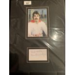 A PICTURE OF SAM ALLARDYCE PLAYING FOR BOLTON 1978 WITH HIS AUTOGRAPH IN A MOUNT COMPLETE WITH A