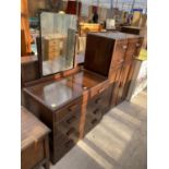 A MID 20TH CENTURY MAHOGANY DRESSING CHEST AND A TALL BOY