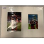 TWO MOUNTED COLOUR PHOTOGRAPHS, ONE SIGNED, OF MO SALAH COMPLETE WITH CERTIFICATE OF AUTHENTICITY