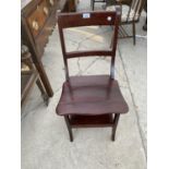 A METAMORPHIC MAHOGANY CHAIR/ LIBRARY STEPS