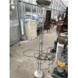 AN UPRIGHT 'MOTHER AND DAUGHTER' CHROME FLOOR LAMP BELIEVED IN WORKING ORDER BUT NO WARRANTY
