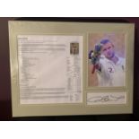 A PHOTOGRAPH OF ANDREW FLINTOFF WITH HIS LIFE HISTORY AND HIS AUTOGRAPH IN A MOUNT COMPLETE WITH