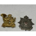 TWO ARMY BADGES
