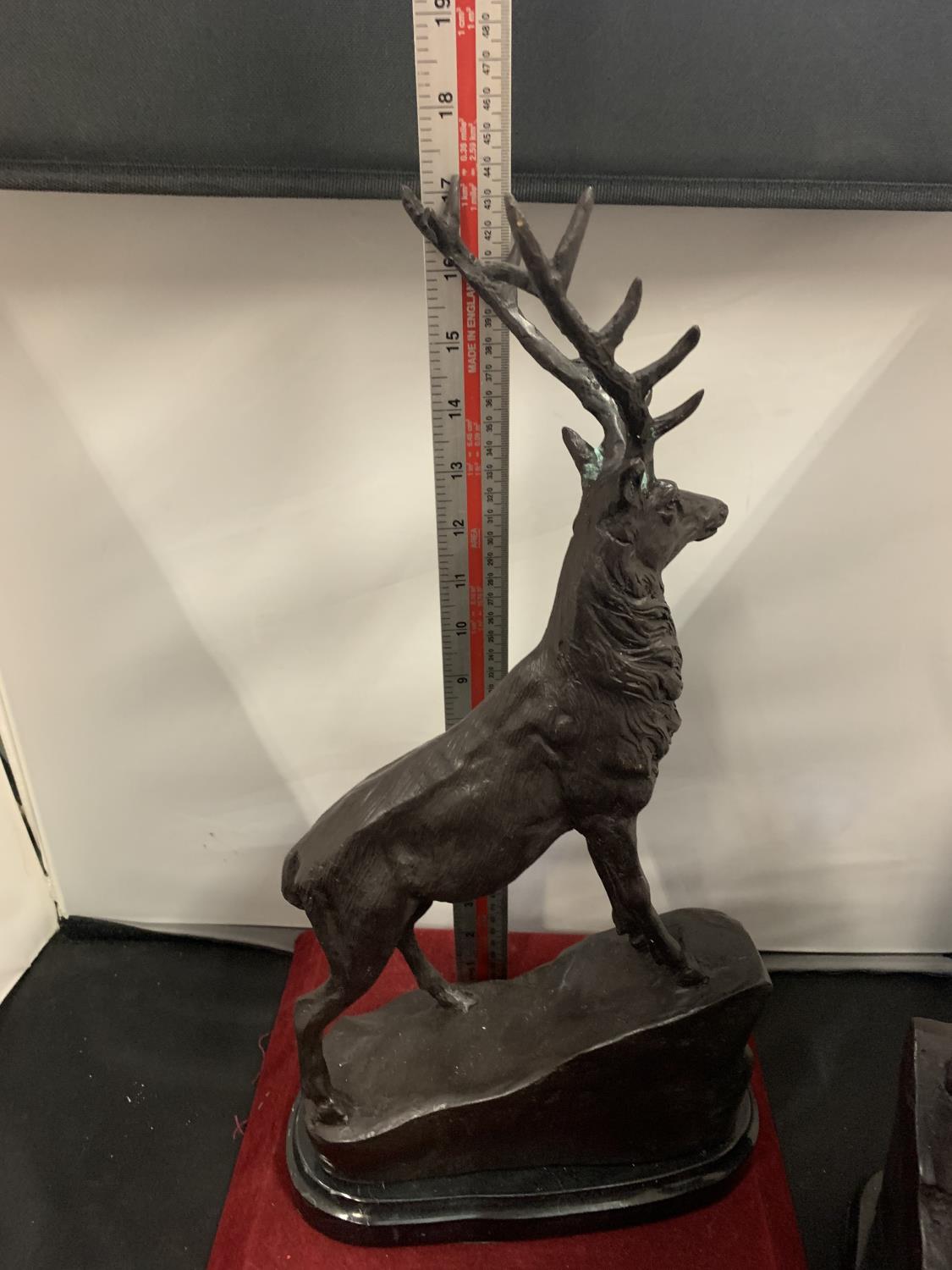 AN IMPRESSIVE PAIR OF BRONZE STAGS SIGNED J MOIGNIEZ - Image 6 of 6