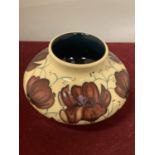 A MOORCROFT CHOCOLATE COSMOS VASE THREE INCHES TALL