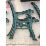 A PAIR OF CAST IRON BENCH ENDS