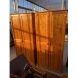 TWO PINE WARDROBES