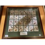 A FRAMED COLLECTION OF PLAYERS CIGARETTE CARDS 'A NATURE CALENDER' 1930 ISSUE