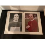 TWO PICTURES OF NOBBY STILES ONE SIGNED IN A MOUNT COMPLETE WITH CERTIFICATE OF AUTHENTICITY