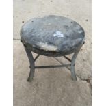 A VINTAGE GALVANISED STOOL