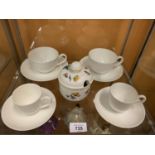 VARIOUS VILLEROY AND BOCH ITEMS TO INCLUDE TWO CAPPUCCINO CUPS AND SAUCERS, TWO EXPRESSO CUPS AND