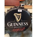 A 'GUINNESS' BEER BOTTLE CAP MAN CAVE SIGN