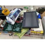 VARIOUS HOUSEHOLD CLEARANCE ITEMS - A TV, TV MOUNT, WIRING ETC