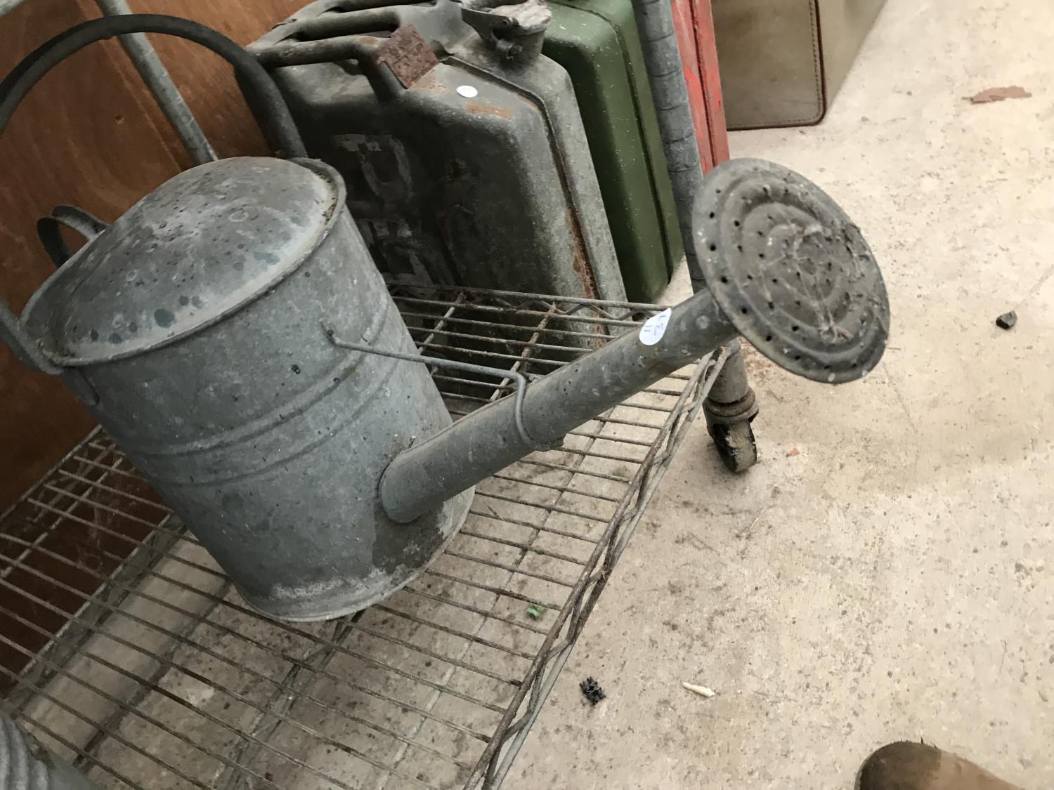 TWO VINTAGE GALVANISED WATERING CANS - Image 4 of 5